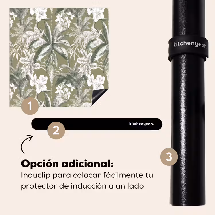 Protector de inducción - Botánico - Flores - Verde — 8