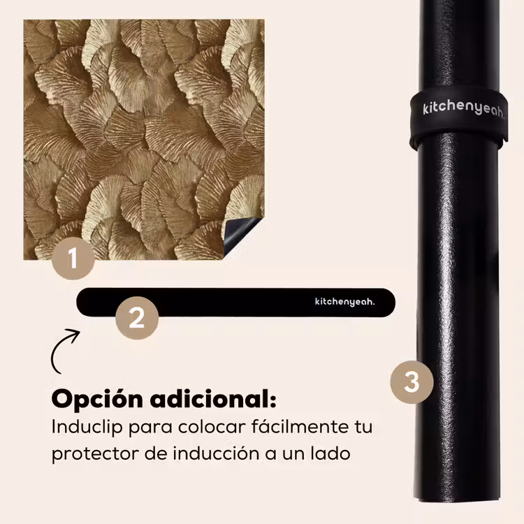 Protector de inducción - Orgánico - Patrón - Hojas - Oro — 8