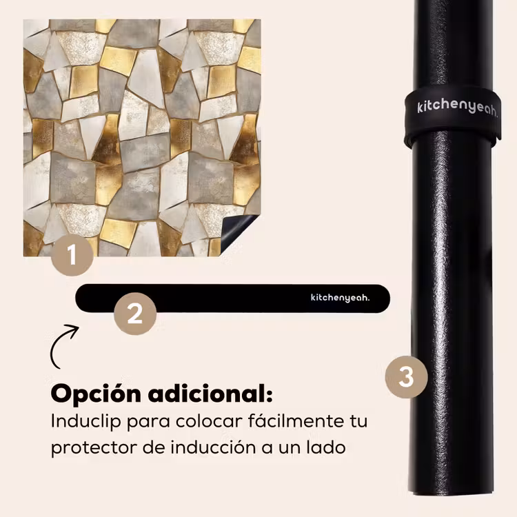 Protector de inducción - Mosaico - Mármol - Oro — 8