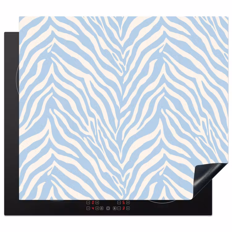 Protector de inducción - Cebra - Motivo - Azul - Blanco — 1