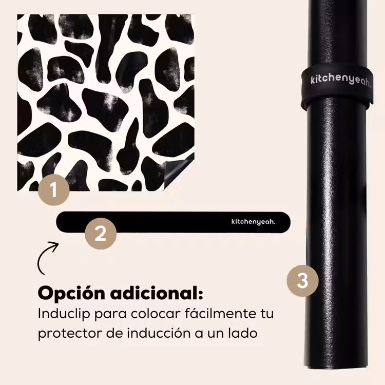 Protector de inducción - Motivo animal - Manchas - Negro - Blanco — 8