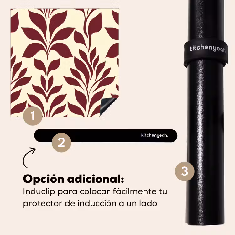 Protector de inducción - Abstracto - Hojas - Borgoña — 8