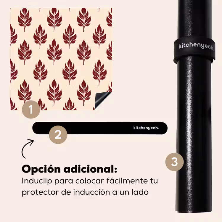 Protector de inducción - Botánico - Patrón - Burdeos — 8