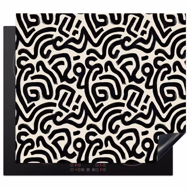 Protector de inducción - Moderno - Abstracto - Negro — 1
