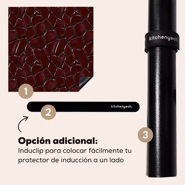 Protector de inducción - Mosaico - Azulejo - Rojo burdeos — 8