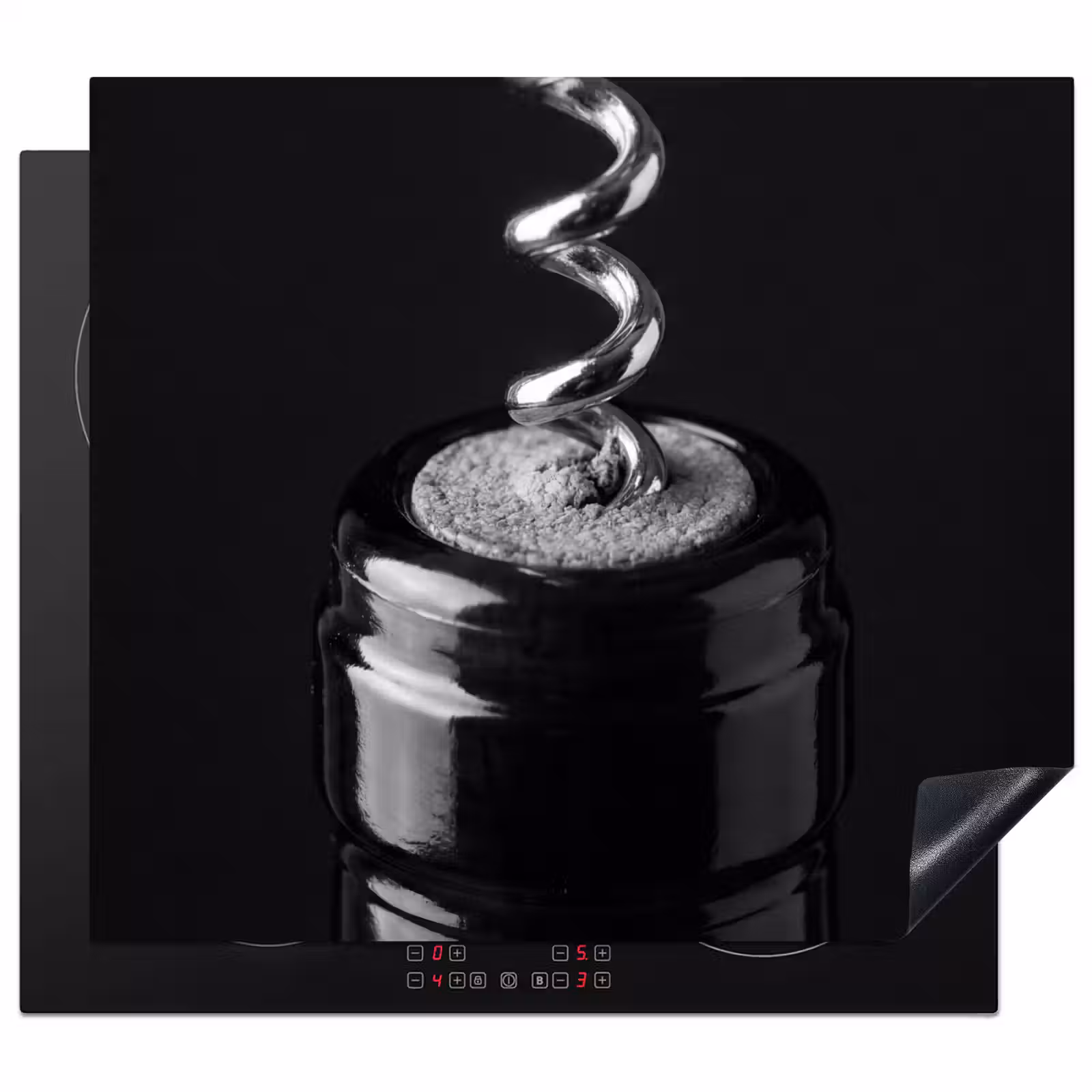 Protector de inducción - Sacacorchos - Vino - Negro - Blanco — 1