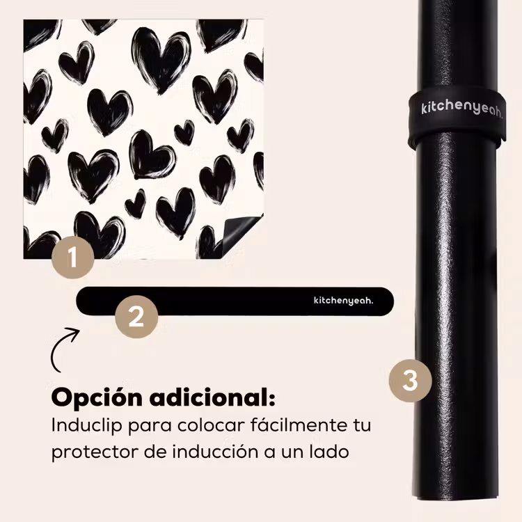 Protector de inducción - Corazones - Patrón - Negro — 8