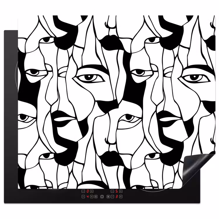 Protector de inducción - Líneas - Caras - Negro - Blanco — 1