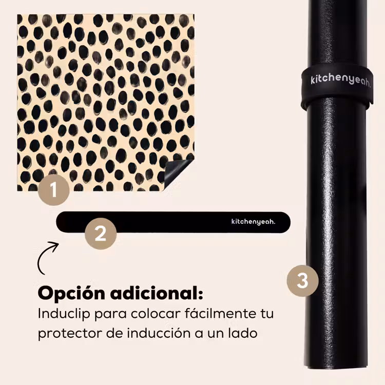 Protector de inducción - Lunares - Patrón - Negro — 8