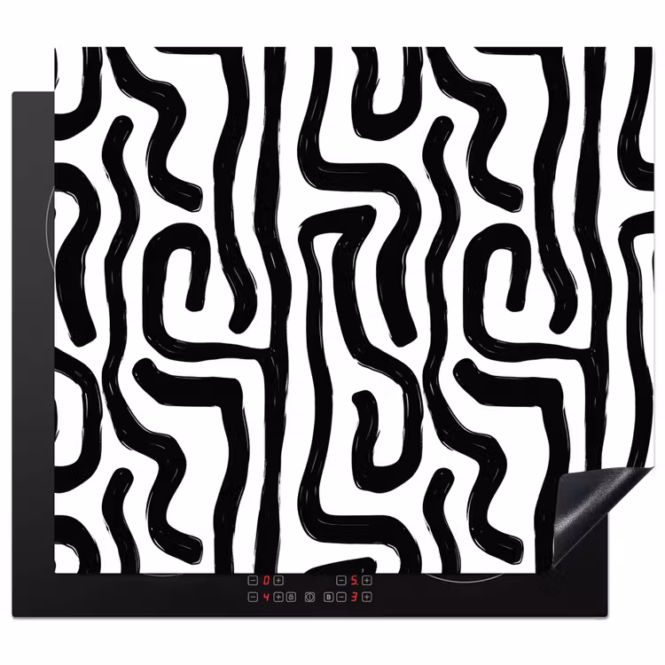 Protector de inducción - Moderno - Líneas - Negro — 1