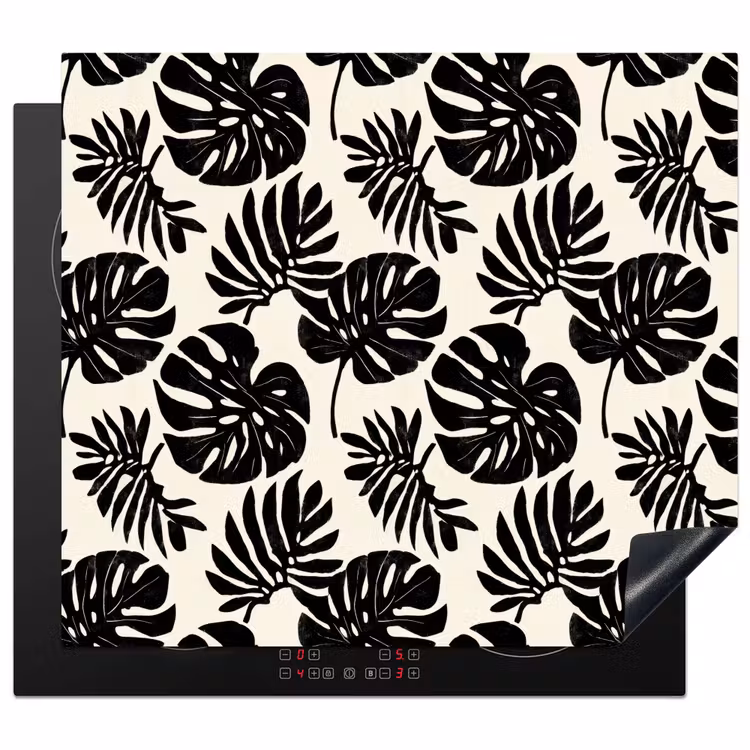 Protector de inducción - Moderno - Monstera - Negro — 1
