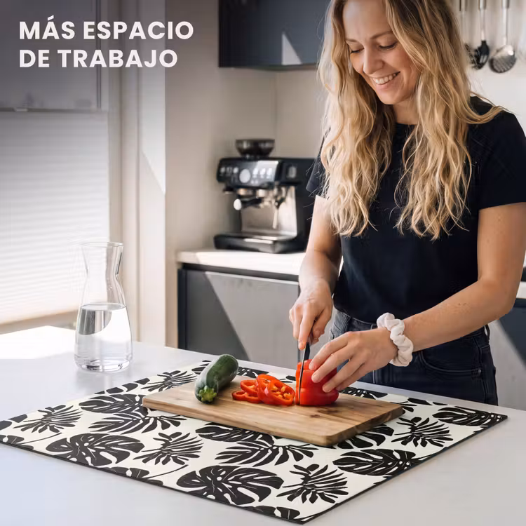 Protector de inducción - Moderno - Monstera - Negro — 5