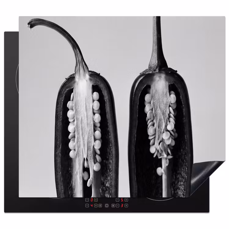 Protector de inducción - Pimientos - Negro - Blanco - Marcos de semillas — 1