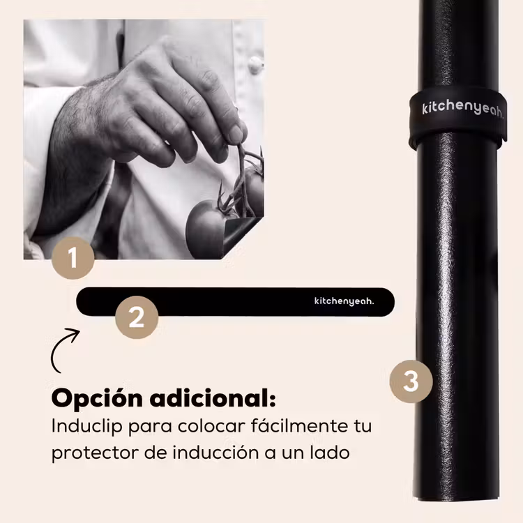 Protector de inducción - Tomates - Chef - Negro - Blanco — 8