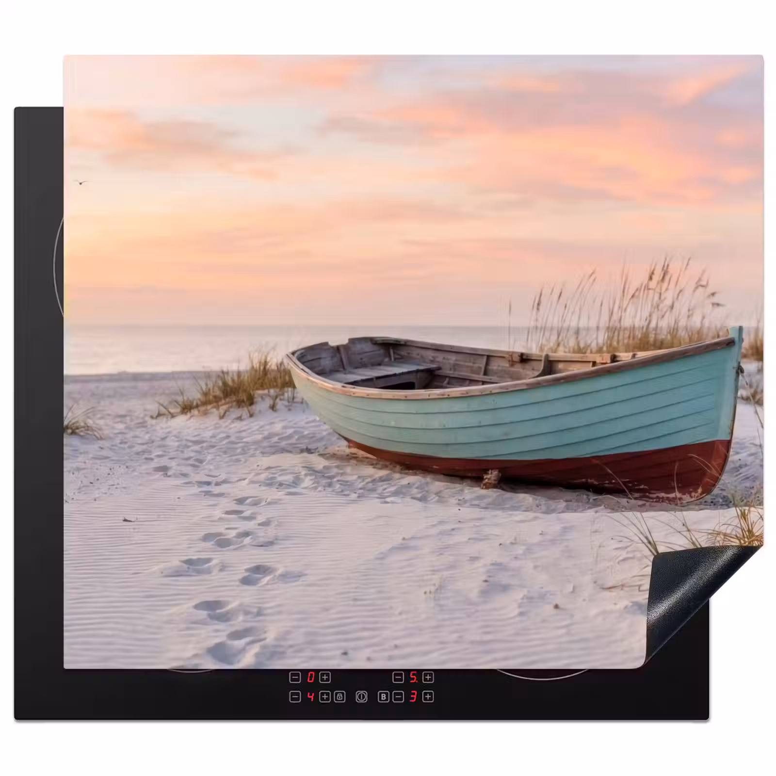 Protector de inducción - Rústico - Barco de remos - Playa de arena — 1