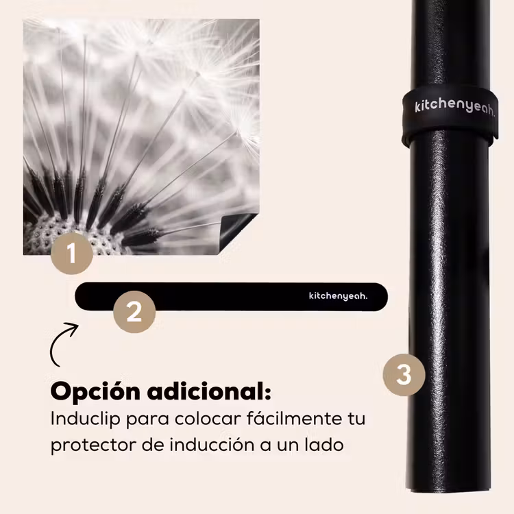 Protector de inducción - Diente de león - Negro - Blanco — 8