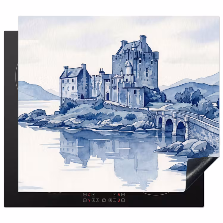 Protector de inducción - Escocés - Castillo - Azul - Acuarela — 1