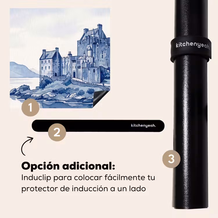 Protector de inducción - Escocés - Castillo - Azul - Acuarela — 8