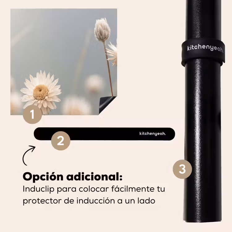 Protector de inducción - Flores de paja - Blanco - Luz diurna — 8