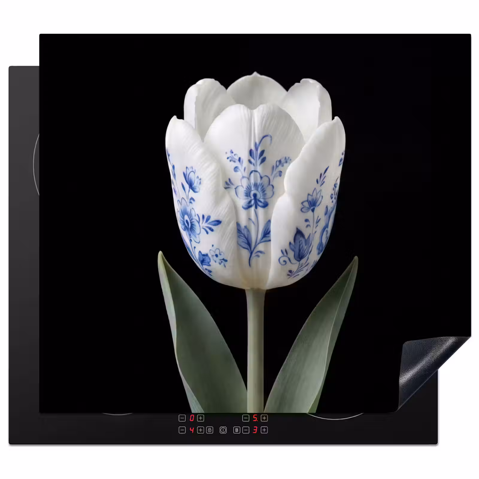 Protector de inducción - Tulipán - Patrón - Azul — 1