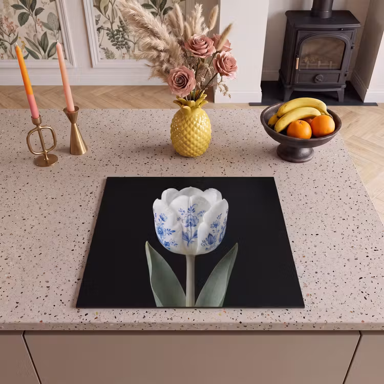 Protector de inducción - Tulipán - Patrón - Azul — 3
