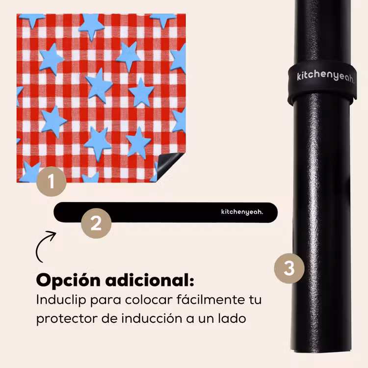 Protector de inducción - Cuadros - Estrellas - Rojo — 8
