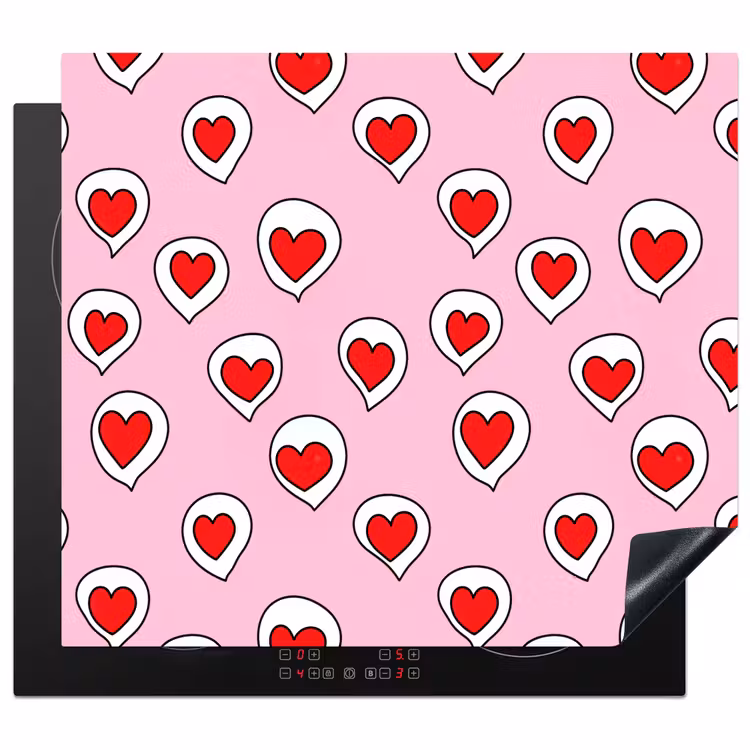 Protector de inducción - Corazones - Patrón - Rojo — 1