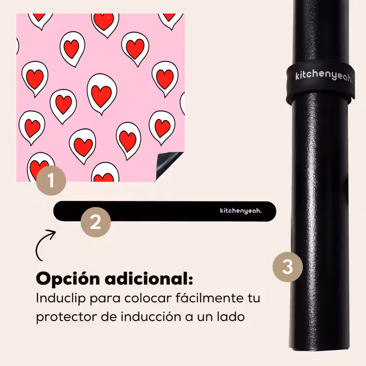 Protector de inducción - Corazones - Patrón - Rojo — 8