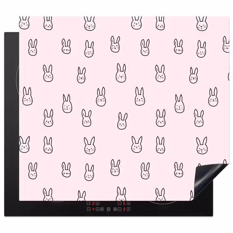 Protector de inducción - Conejos - Minimalista - Rosa — 1