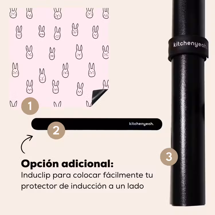 Protector de inducción - Conejos - Minimalista - Rosa — 8
