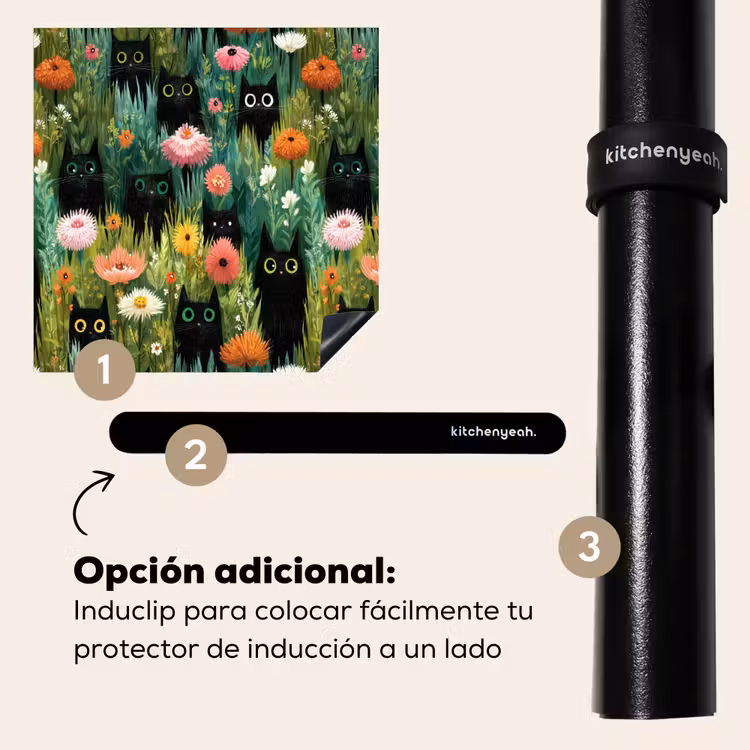 Protector de inducción - Gatos - Flores - Colorido — 8