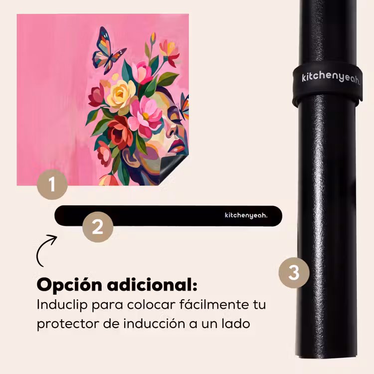 Protector de inducción - Rostro de mujer - Mariposas - Colorido — 8