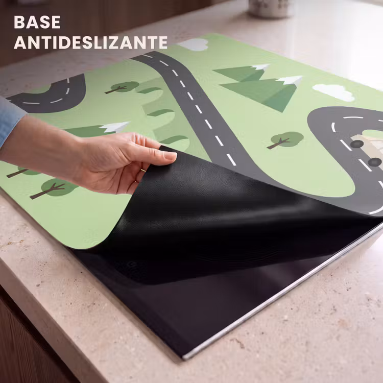 Protector de inducción - Coche - Carretera de montaña - Naturaleza - Ilustración — 6