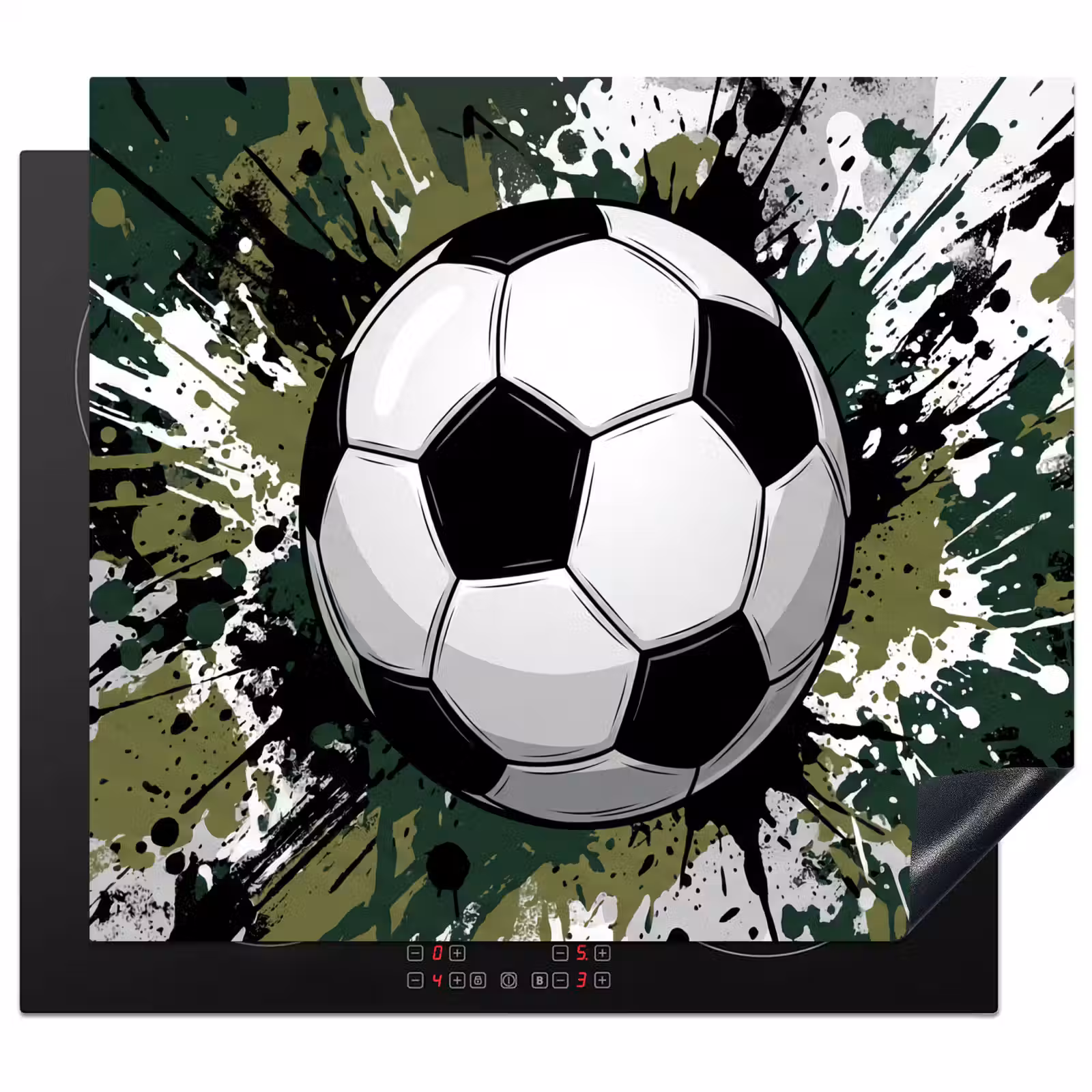 Protector de inducción - Fútbol - Pintura - Salpicaduras - Verde — 1
