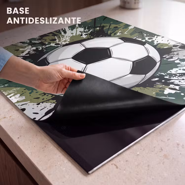 Protector de inducción - Fútbol - Pintura - Salpicaduras - Verde — 6