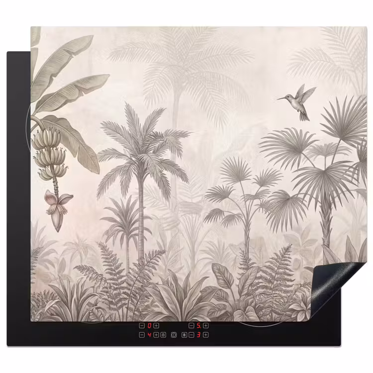 Protector de inducción - Jungla - Árbol de pasarela - Colibrí - Beige — 1