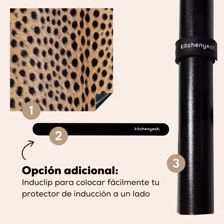 Protector de inducción - Abrigo - Guepardo - Negro - Blanco — 8
