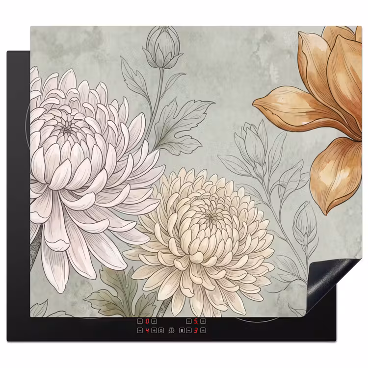 Protector de inducción - Ilustración - Flores - Verde — 1