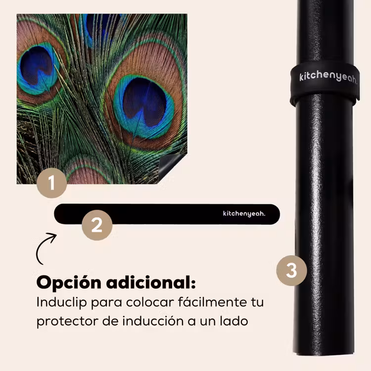 Protector de inducción - Plumas de pavo real - Clásico - Verde — 8