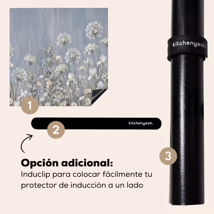 Protector de inducción - Flores - Botánico - Azul — 8