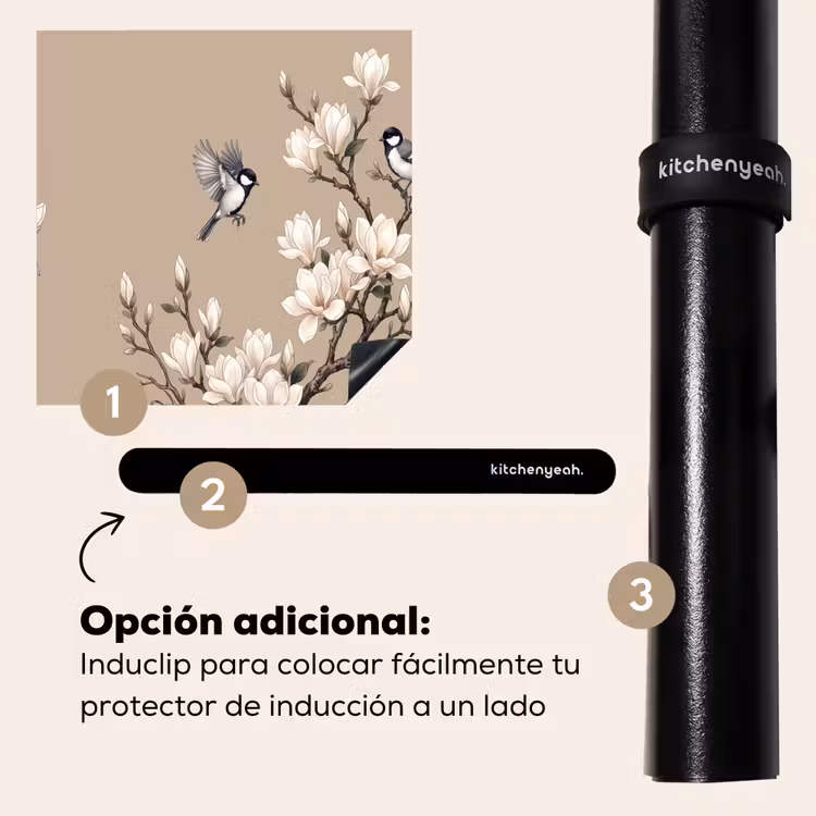 Protector de inducción - Oriental - Pájaros - Beige — 8