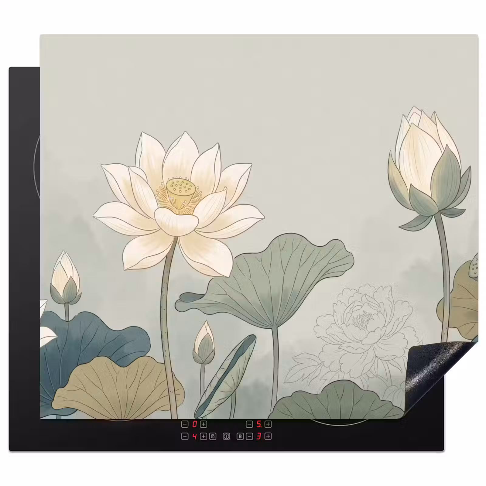 Protector de inducción - Loto - Flores - Verde — 1