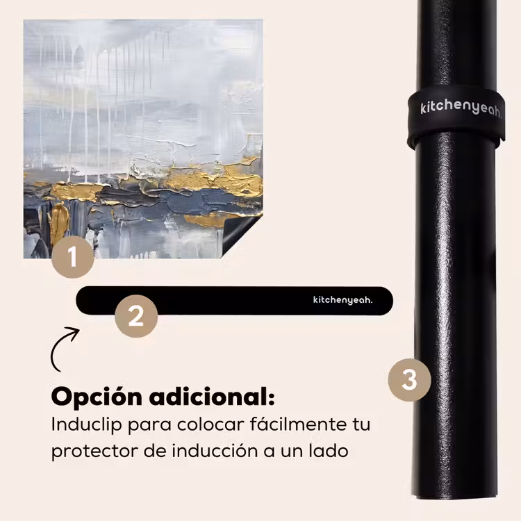 Protector de inducción - Abstracto - Textura - Dorado - Gris - Moderno — 8