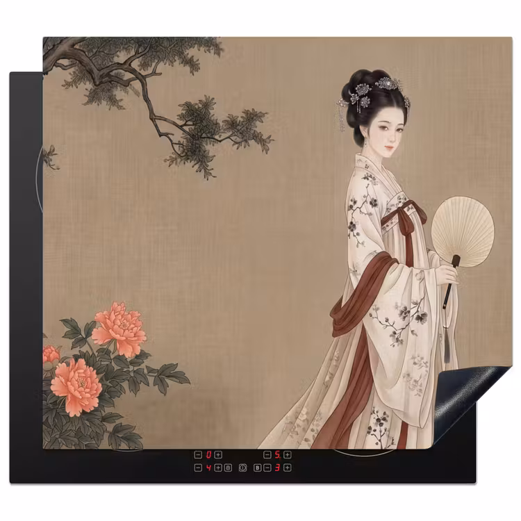 Protector de inducción - Mujer - Asia - Arte - Beige — 1