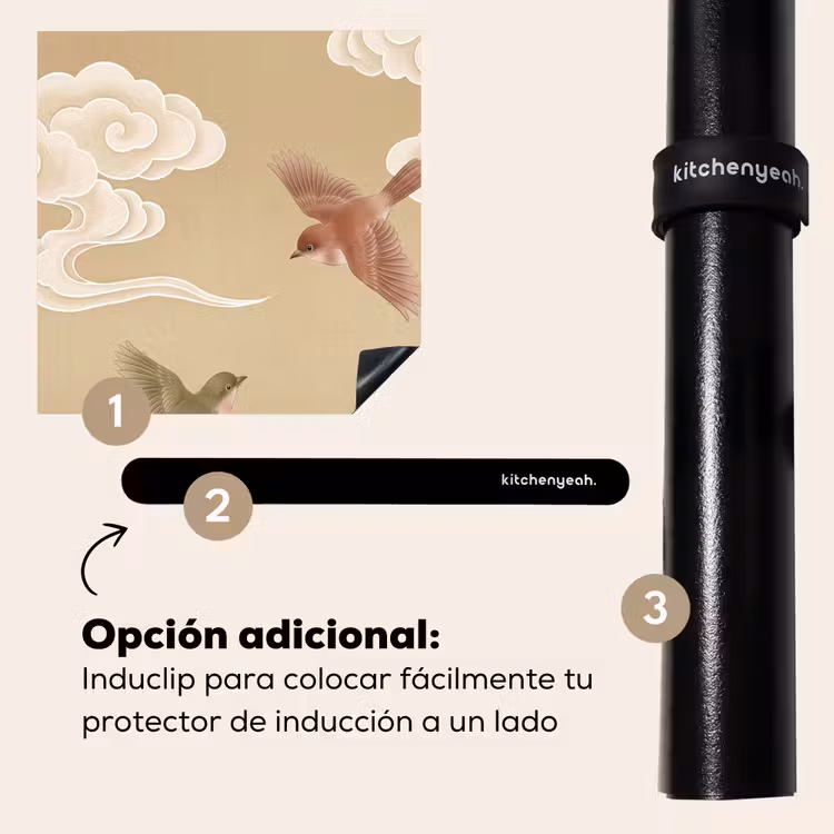 Protector de inducción - Pájaros - Moscas - Beige — 8