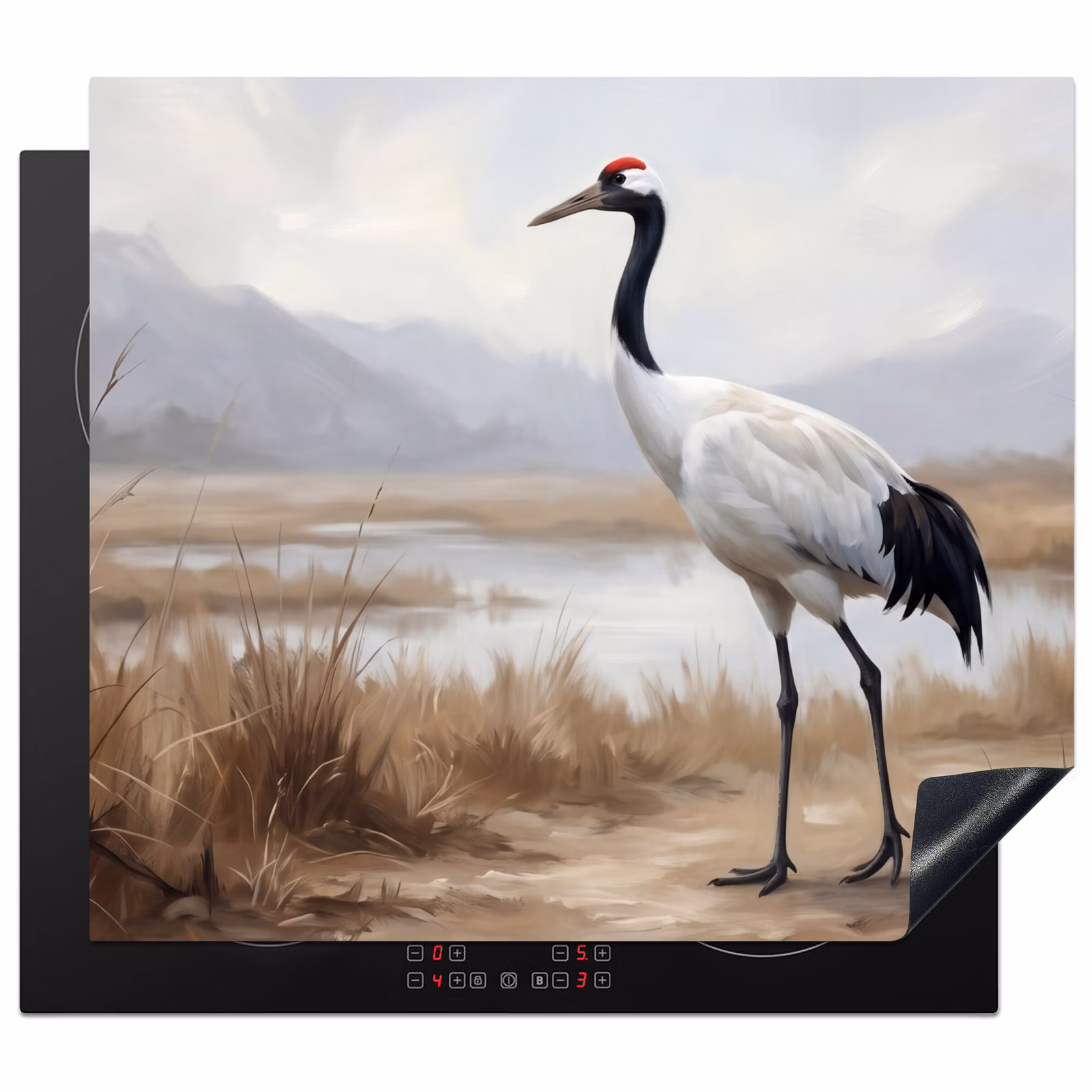 Protector de inducción - Grulla - Naturaleza - Realista — 1