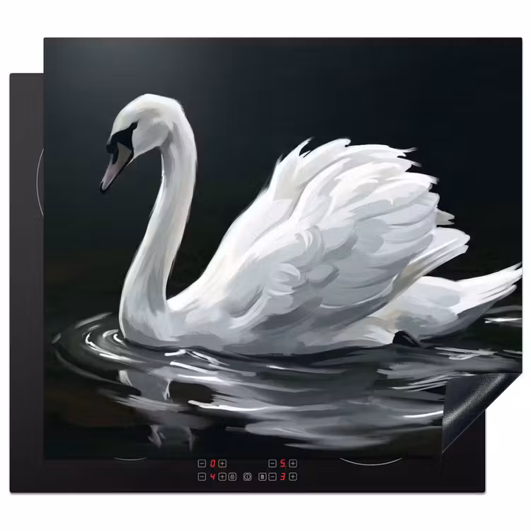 Protector de inducción - Cisne - Agua - Naturaleza - Realista - Blanco — 1