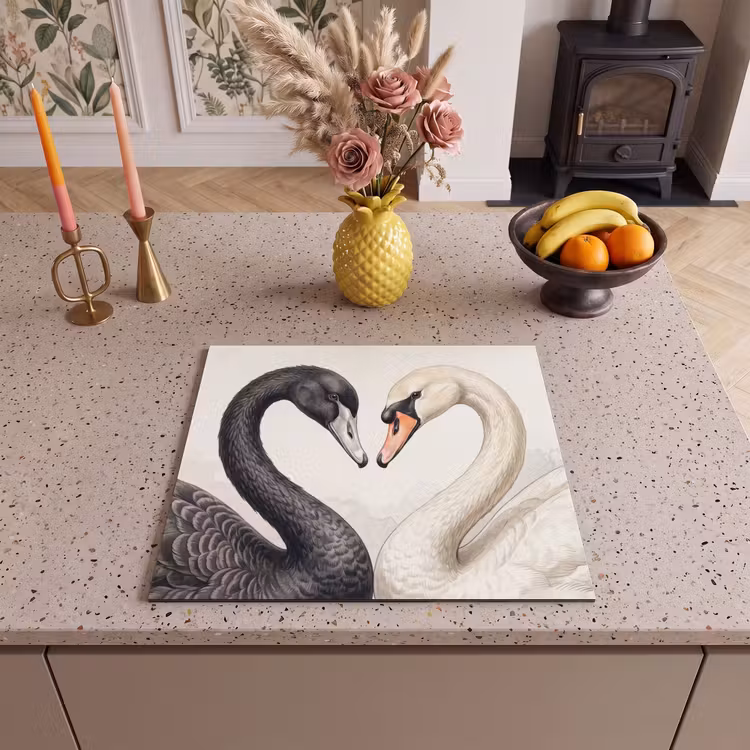 Protector de inducción - Cisnes - Forma de corazón - Animales — 3