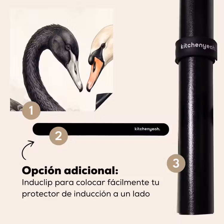 Protector de inducción - Cisnes - Forma de corazón - Animales — 8