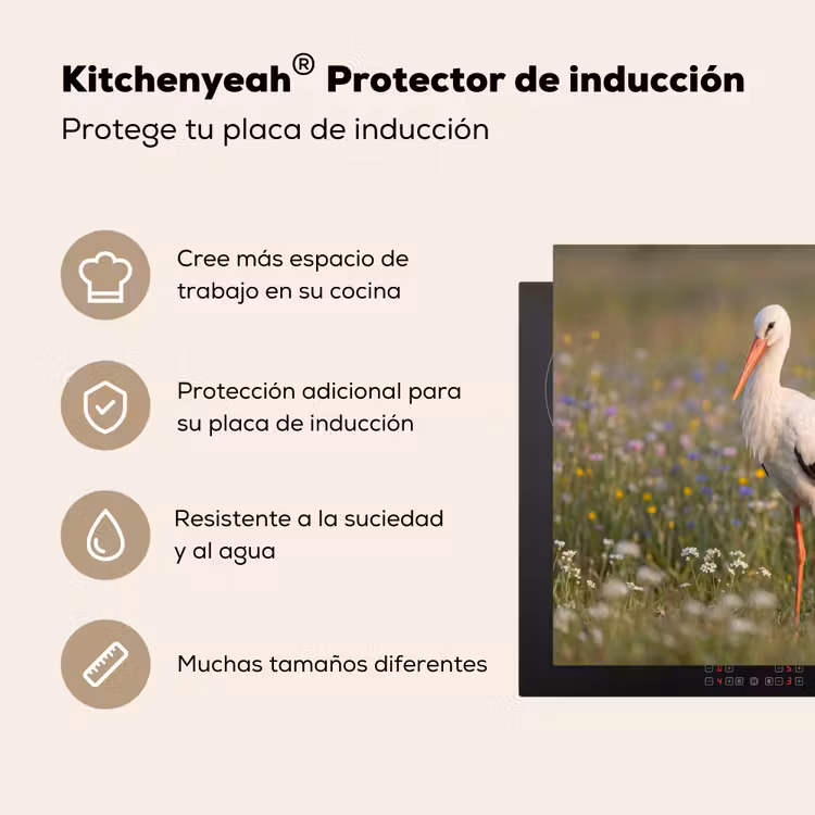 Protector de inducción - Águila pescadora - Flores - Pradera - Colorido — 5